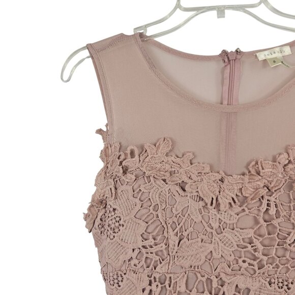 Lace Floral Romantic Graceful Classy Minimalist Modern Chic Evening Dress Pink S - Picture 3 of 11